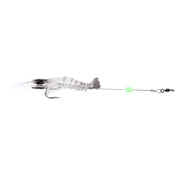 Esche da pesca a forma di gamberetti luminosi Esche da pesca artificiali con gancio, Lunghezza: 7 cm, White Black