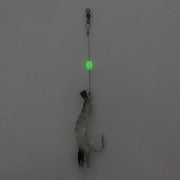 Esche da pesca a forma di gamberetti luminosi Esche da pesca artificiali con gancio, Lunghezza: 7 cm, White Black