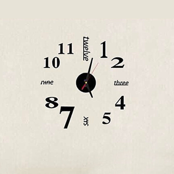 Lovelife WC37130 Orologio da parete con bastone da parete, orologio stereo digitale fai da te in acrilico inglese