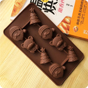 2 pezzi di albero di Natale Babbo Natale cioccolato dessert pasticceria cucina cottura stampo in silicone per reticolo di ghiaccio, Santa Claus