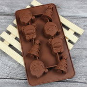 2 pezzi di albero di Natale Babbo Natale cioccolato dessert pasticceria cucina cottura stampo in silicone per reticolo di ghiaccio, Santa Claus