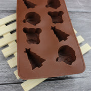 2 pezzi di albero di Natale Babbo Natale cioccolato dessert pasticceria cucina cottura stampo in silicone per reticolo di ghiaccio, Santa Claus