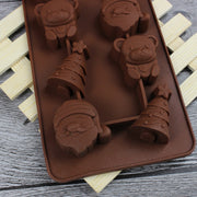 2 pezzi di albero di Natale Babbo Natale cioccolato dessert pasticceria cucina cottura stampo in silicone per reticolo di ghiaccio, Santa Claus