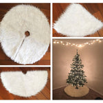 Gonna in peluche bianca per albero di Natale 78 cm