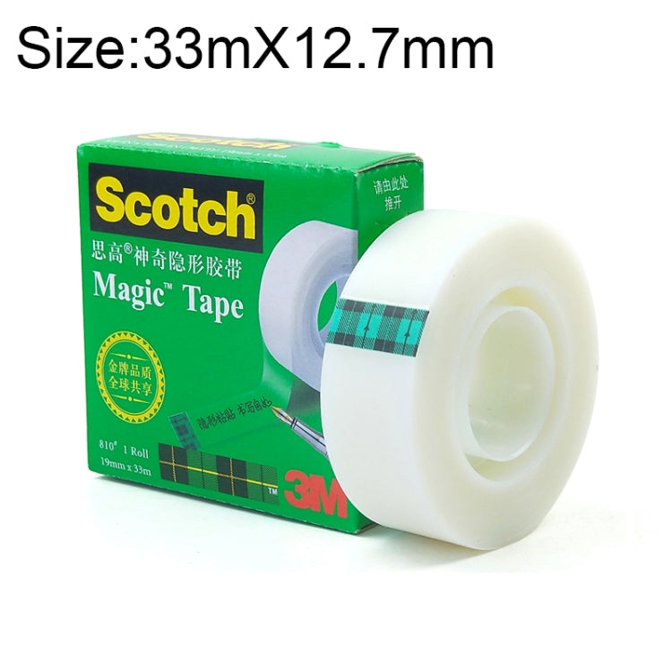 Nastro invisibile magico Scotch 810 3M Nastro trasparente per riparazione di scritte, copia senza tracce, dimensioni: 33 m x 12,7 mm, Size: 33m x 12.7mm