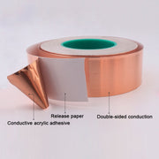 Nastro per mascheratura del segnale in nastro conduttivo in lamina di rame biadesivo in rame puro, dimensioni: 20 m x 30 mm, Size: 20m x 30mm