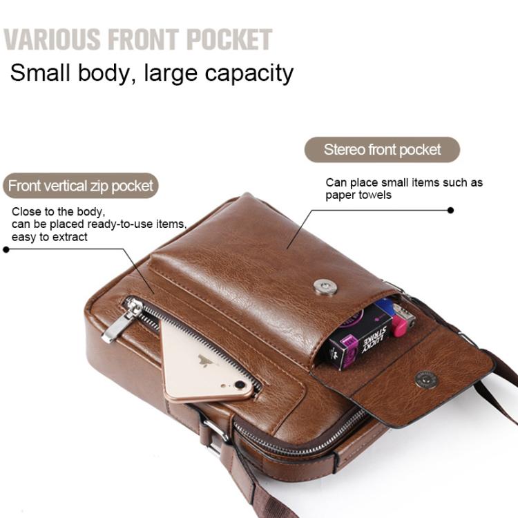 Borsa a tracolla messenger da uomo casual moda universale, dimensioni: L (24 cm x 20 cm x 6 cm)