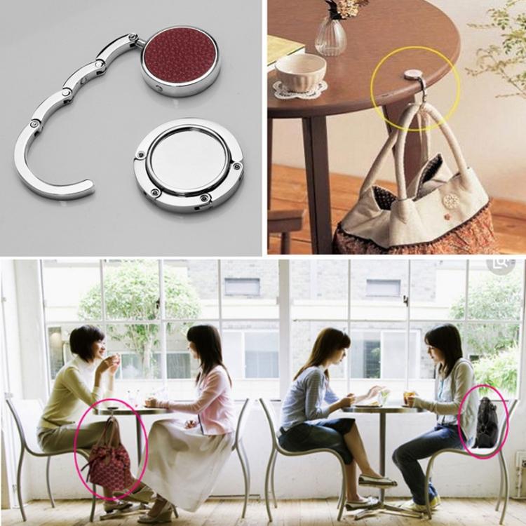 Gancio per borse con gancio pieghevole rotondo da 5 pezzi, lunghezza: 10,1 cm, consegna a colori casuale, Bag Hanger