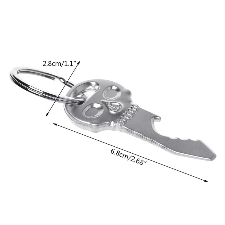 Ciondolo portachiavi per auto con apribottiglie multifunzione a forma di teschio da 5 pezzi, dimensioni: 6,8x2,8 cm, Skull shape