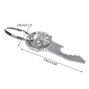 Ciondolo portachiavi per auto con apribottiglie multifunzione a forma di teschio da 5 pezzi, dimensioni: 6,8x2,8 cm, Skull shape