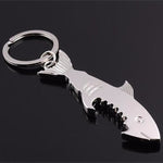 Ciondolo chiave per auto con apribottiglie multifunzione squalo da 5 pezzi, dimensioni: 13,5x3 cm, Shark shape