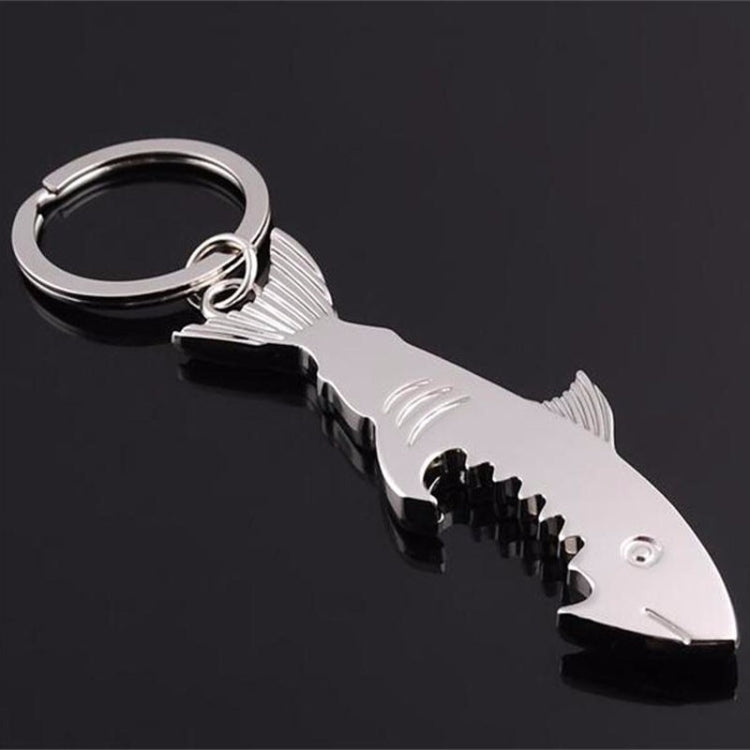 Ciondolo chiave per auto con apribottiglie multifunzione squalo da 5 pezzi, dimensioni: 13,5x3 cm, Shark shape