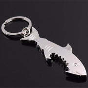 Ciondolo chiave per auto con apribottiglie multifunzione squalo da 5 pezzi, dimensioni: 13,5x3 cm, Shark shape