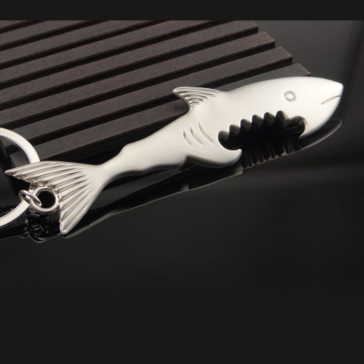Ciondolo chiave per auto con apribottiglie multifunzione squalo da 5 pezzi, dimensioni: 13,5x3 cm, Shark shape