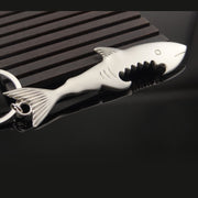 Ciondolo chiave per auto con apribottiglie multifunzione squalo da 5 pezzi, dimensioni: 13,5x3 cm, Shark shape