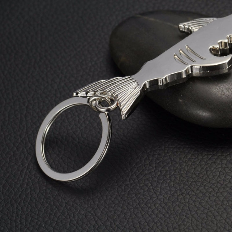 Ciondolo chiave per auto con apribottiglie multifunzione squalo da 5 pezzi, dimensioni: 13,5x3 cm, Shark shape