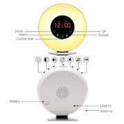 Sveglia multifunzione con luce sveglia intelligente touch LED con radio FM, USB