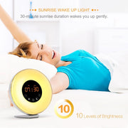 Sveglia multifunzione LED con luce alba e radio FM