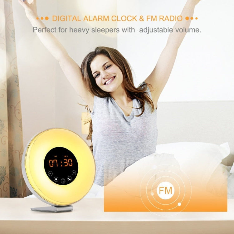 Sveglia multifunzione LED con luce alba e radio FM