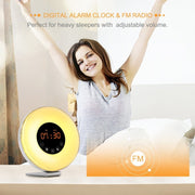 Sveglia multifunzione LED con luce alba e radio FM