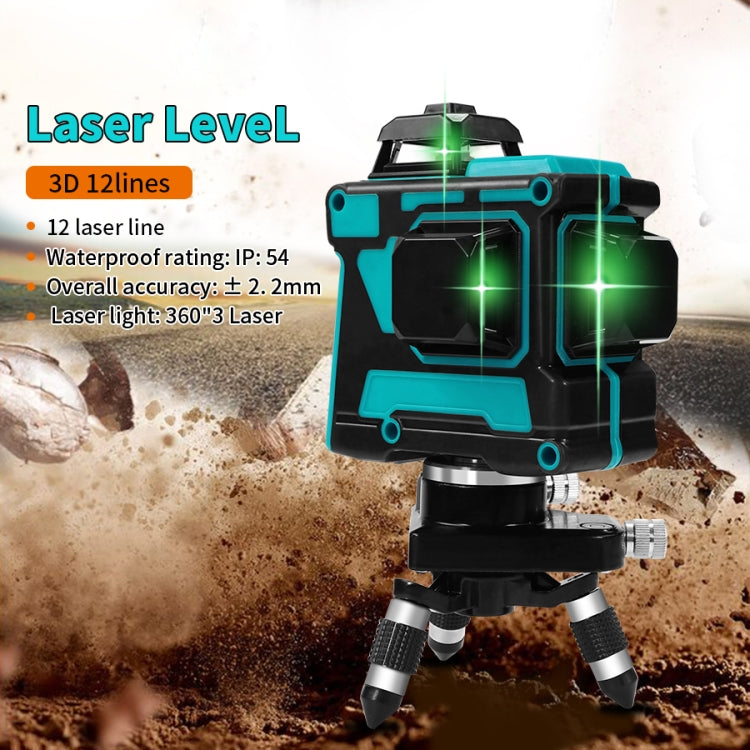 Hilda LS055 Laser Level 12 Lines 3D Self-Leveling 360 Cross Horizontal Vertical Green Beam