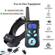 Collare antiabbaio automatico Sistema di controllo dell'addestramento degli animali domestici + Collare in pelle PU con scosse elettriche per cani, PD520