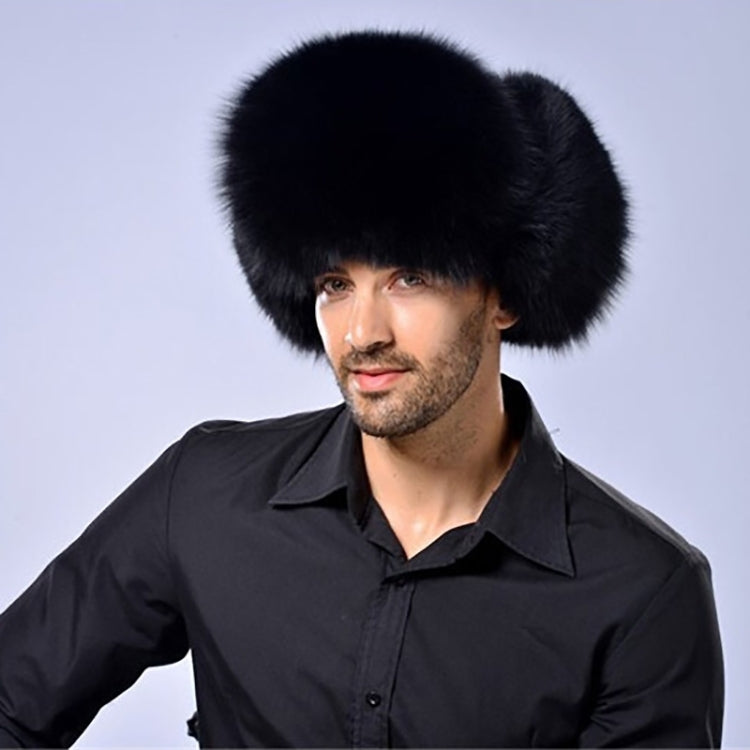 Cappelli da uomo LeiFeng in capelli di volpe nuovo stile invernale, cappello di pelliccia invernale con protezione per le orecchie di persone medie e anziane, caldo e spesso, Fox Hair ((Black), Fox Hair (Grey), Fox Hair  (Khaki)