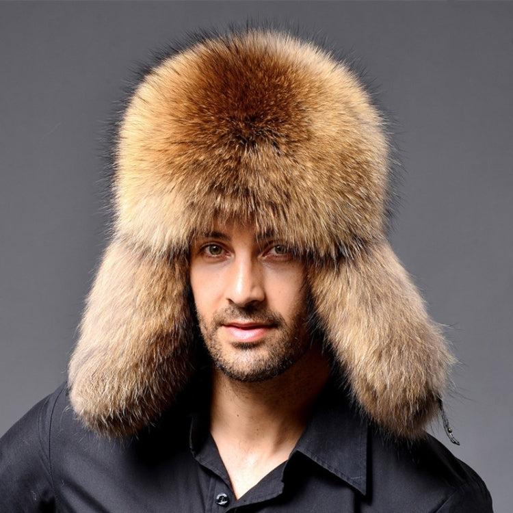 Cappelli da uomo LeiFeng in capelli di volpe nuovo stile invernale, cappello di pelliccia invernale con protezione per le orecchie di persone medie e anziane, caldo e spesso, Fox Hair ((Black), Fox Hair (Grey), Fox Hair  (Khaki)