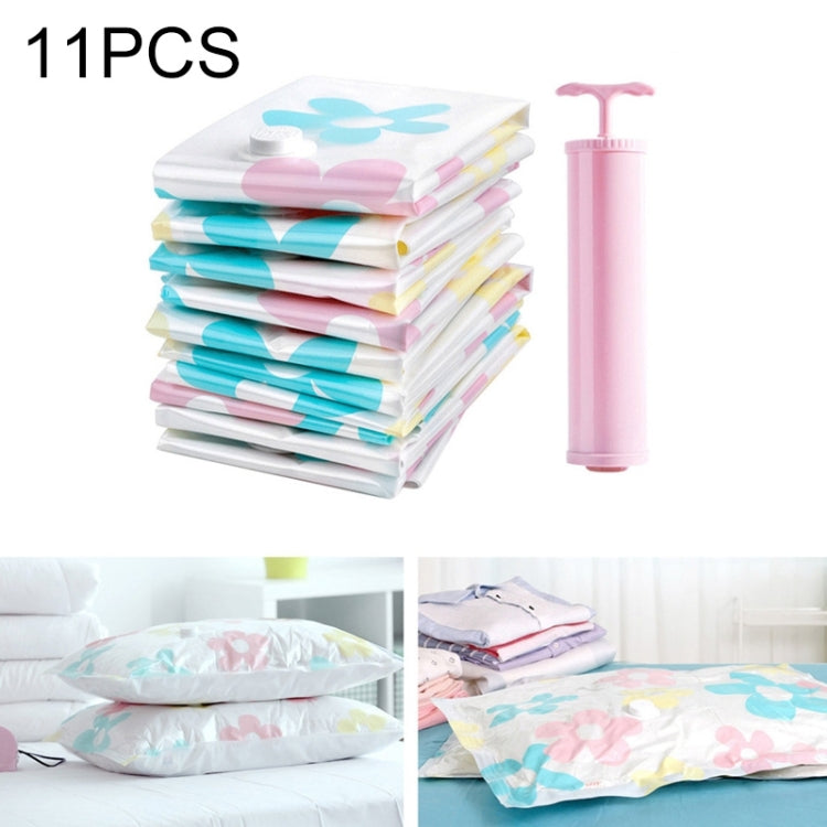 Set 11 sacchetti sottovuoto salvaspazio con pompa a mano