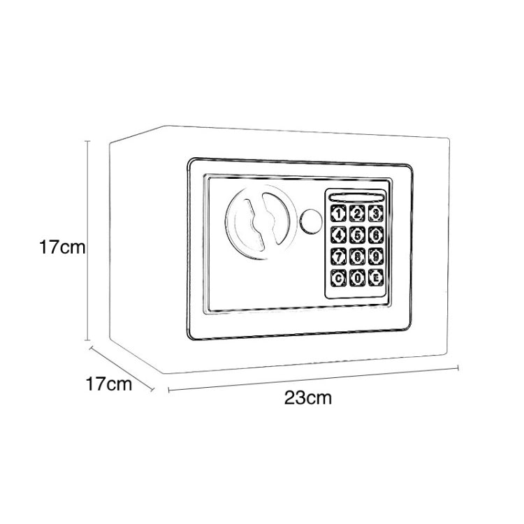 Cassetta di sicurezza elettronica da muro 25x18x18 cm