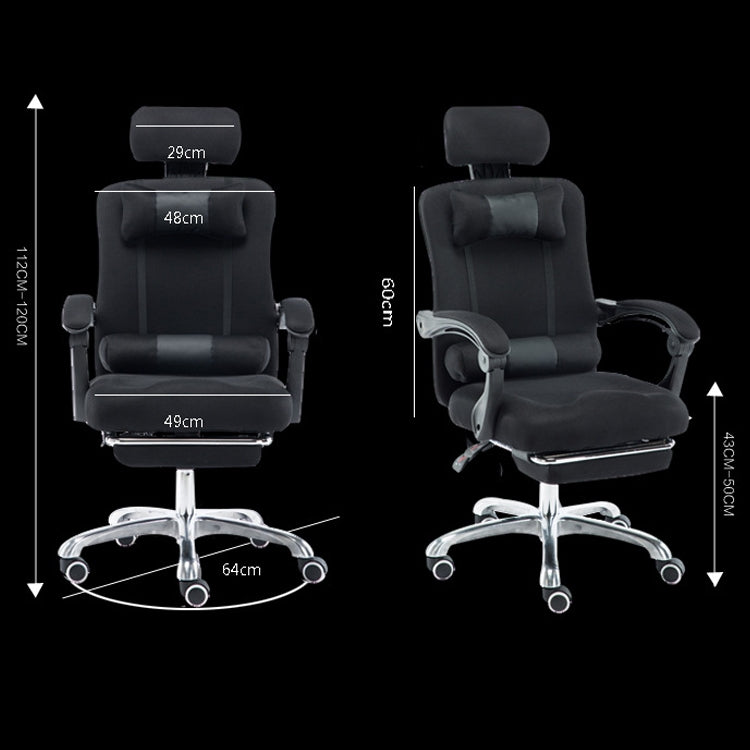 RC-10-1 Sedia per computer Sedia da ufficio Casa Esport Rete in tessuto Sollevato Poggiapiedi ruotato Sedia reclinabile con piedini in acciaio, With Steel Feet/Footrest
