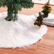 Gonna in peluche per albero di Natale Decorazione ornamentale rotonda bianca, diametro: 122 cm, 122cm