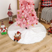 Gonna in peluche per albero di Natale Decorazione ornamentale rotonda bianca, diametro: 122 cm, 122cm
