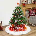 Gonna in peluche bianca per albero di Natale 122 cm
