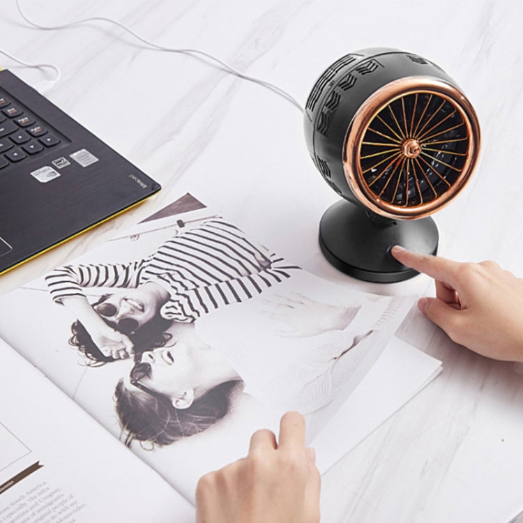 Ventilatore elettrico da tavolo con ciclo di convezione dell'aria di ricarica mini USB regolabile portatile, dispositivo di raffreddamento dell'aria a 2 velocità