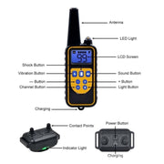Dispositivo antiabbaio per collare telecomandato ricaricabile da 880-2 800 iarde, 880-2 Black Black, 880-2 Black+Orange