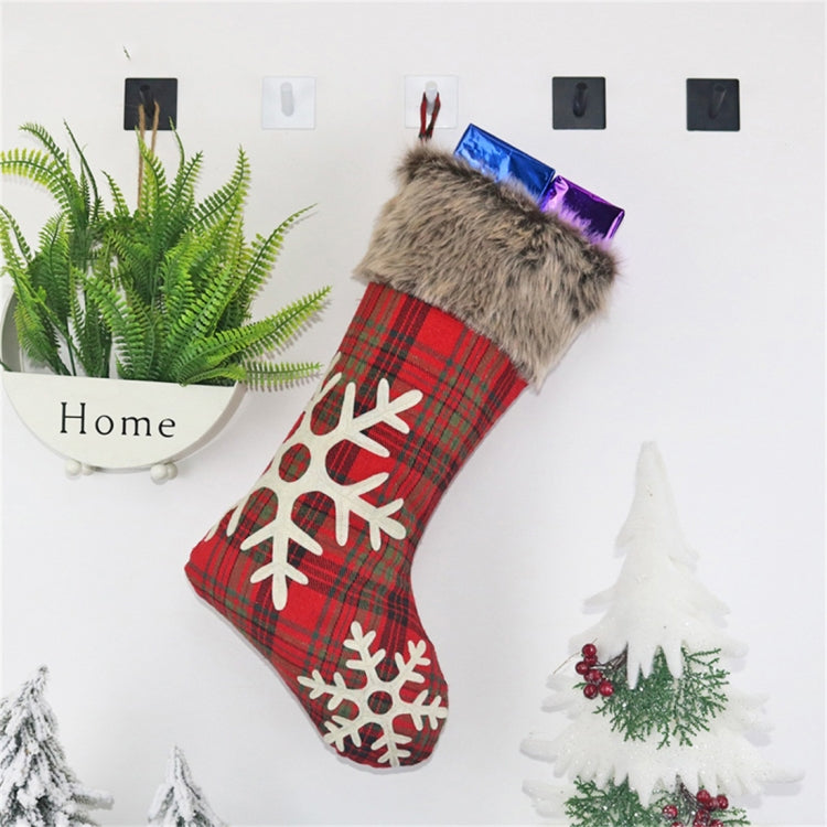 Decorazione pendente calzino natalizio in peluche 48 cm
