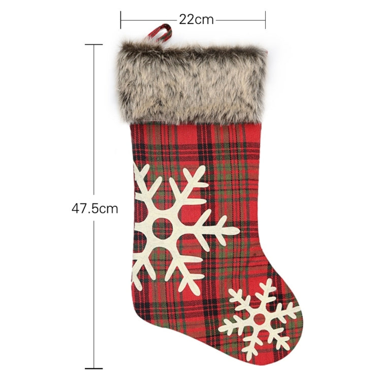 Decorazione pendente calzino natalizio in peluche 48 cm