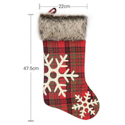 CX20202 Decorazione del pendente dell'albero di Natale del sacchetto regalo del calzino della peluche del fiocco di neve di Natale