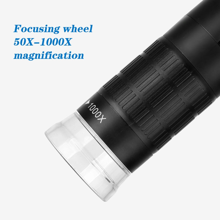 Microscopio digitale con ingrandimento 1000X F210 HD 1080P WIFI con 8 luci LED, F210 Silver