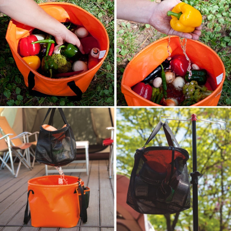 Borsa per attrezzatura da pesca da campeggio con cestino di scarico doppio pieghevole per esterno in PVC 30L 4 in 1