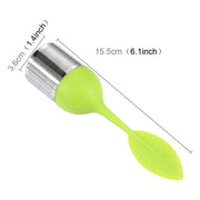 Il silicone per foglie per uso alimentare produce filtri da tè in acciaio inossidabile per bustine di tè, consegna casuale di colori, Leaf Shape