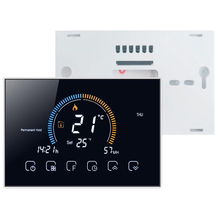 BHT-8000-GA Controllo del riscaldamento dell'acqua Risparmio energetico ed ecologico Smart Home Display negativo Schermo LCD Termostato ambiente rotondo senza WiFi, without WiFi