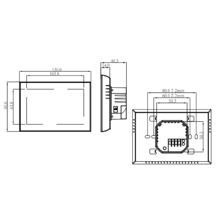 BHT-8000-GA Controllo del riscaldamento dell'acqua Risparmio energetico ed ecologico Smart Home Display negativo Schermo LCD Termostato ambiente rotondo senza WiFi, without WiFi