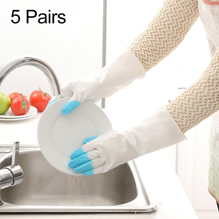 5 paia di vendita Shark Lavori domestici Pulizia Guanti in lattice PVC Impermeabili Addensare Guanti per lavaggio lavanderia