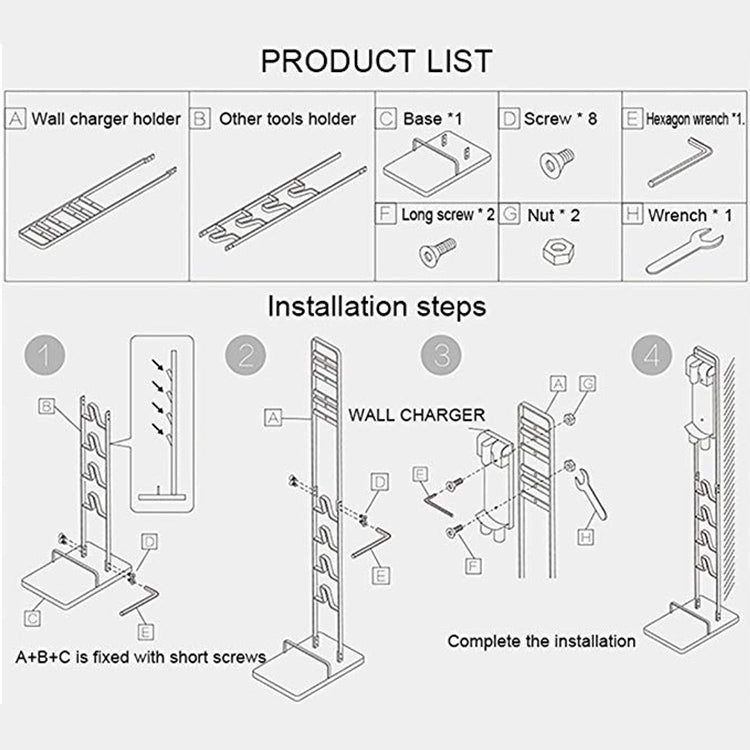 Rack di stoccaggio per appendiabiti per aspirapolvere domestico Punzonatura gratuita per Dyson V6 V7 V8 V10