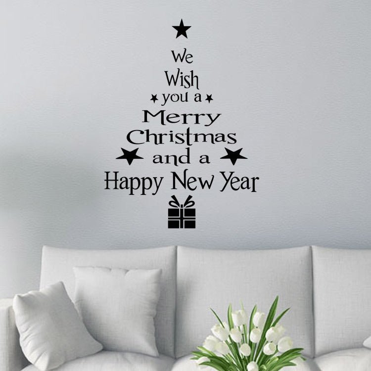 Adesivo decorativo albero di Natale rimovibile 43x24 cm