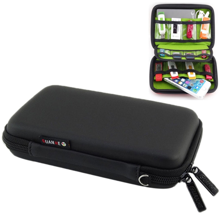 Borsa da viaggio portatile multifunzione in materiale EVA per dispositivi digitali per telefono/power bank/disco USB/disco SD/console PSP, dimensioni interne: 16,5*9,5*3,8 cm