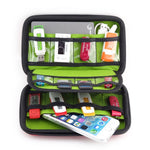Borsa da viaggio portatile multifunzione in materiale EVA per dispositivi digitali per telefono/power bank/disco USB/disco SD/console PSP, dimensioni interne: 16,5*9,5*3,8 cm
