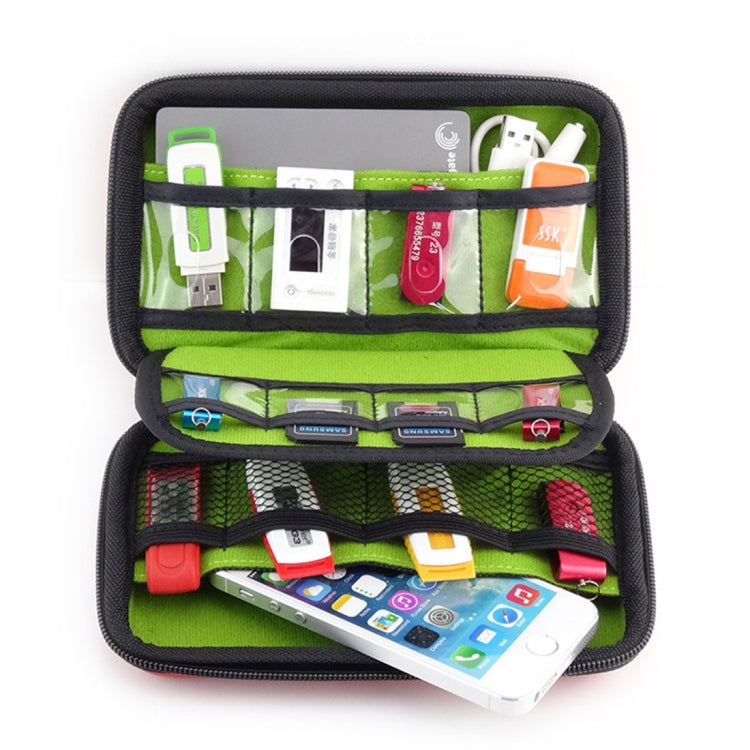 Borsa da viaggio portatile multifunzione in materiale EVA per dispositivi digitali per telefono/power bank/disco USB/disco SD/console PSP, dimensioni interne: 16,5*9,5*3,8 cm